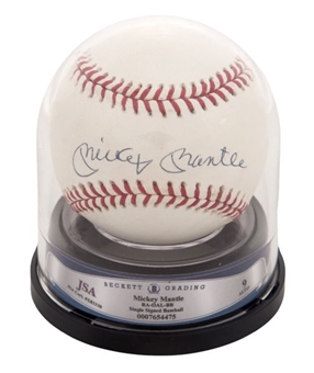 Mickey Mantle Single Signed Baseball – Beckett Graded MINT 9 